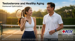 Fit middle-aged father and his adult daughter enjoying pickleball together, illustrating healthy aging, vitality, and hormone-supported active living.