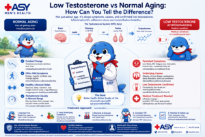Low testosterone versus normal aging and TRT evaluation for men in Pattaya