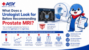 Urologist reviewing PSA and prostate cancer risk before recommending prostate MRI in Pattaya