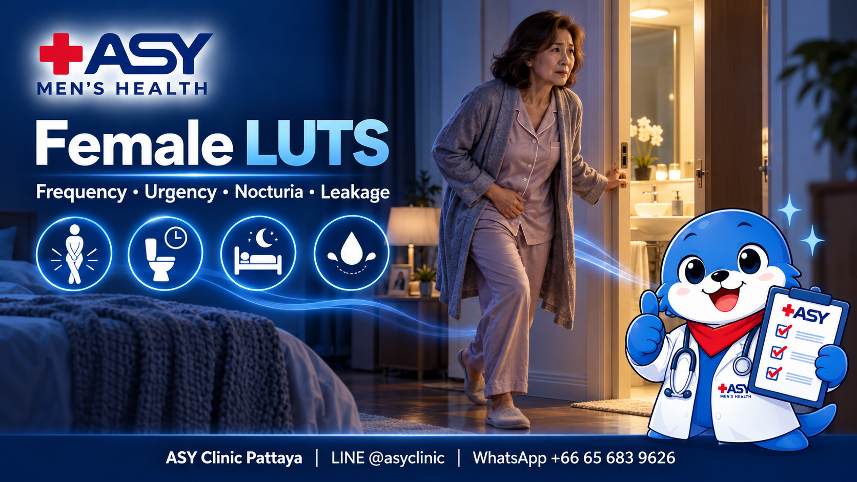 Woman experiencing Female LUTS symptoms