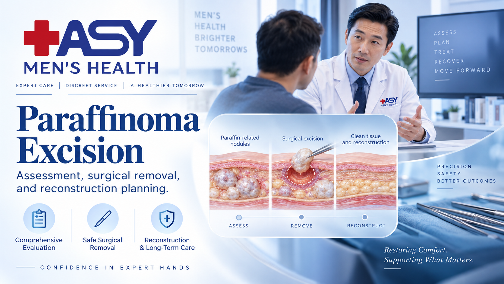 Paraffinoma excision consultation and surgical treatment planning at ASY Men's Health Pattaya