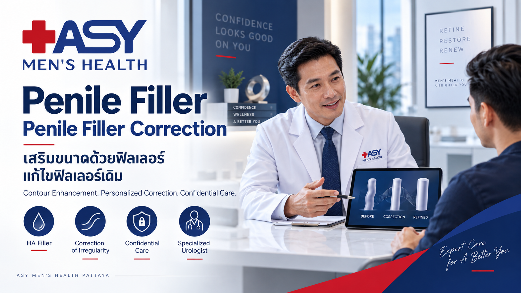 Penile filler consultation and filler correction planning at ASY Men's Health Pattaya